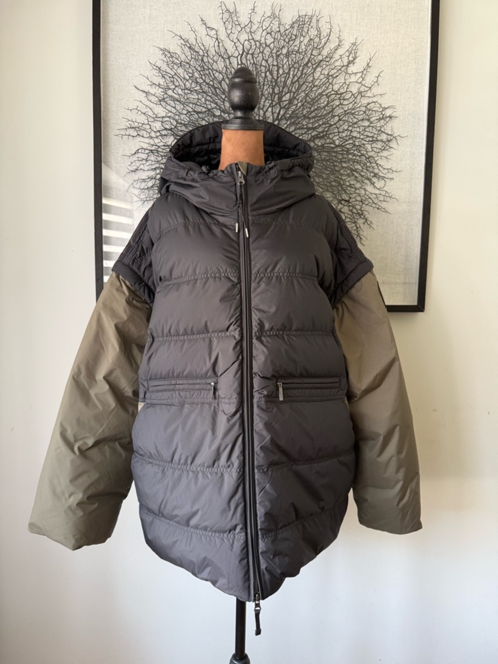 Parajumpers Black Toubre and Olive Hooded Puffer Jacket New with Tags